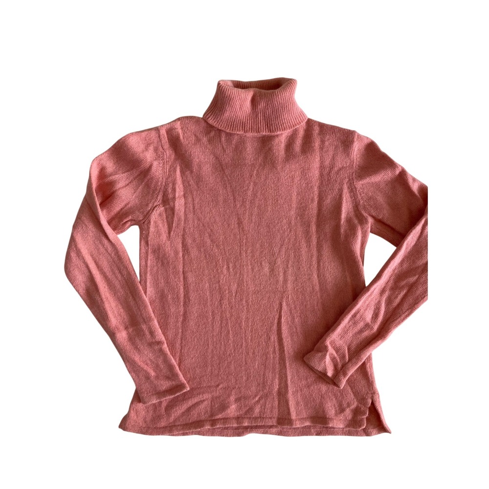 Jeanne Pierre Pink Lambswool Angora Turtleneck Sweater Small Soft Fuzzy Knit